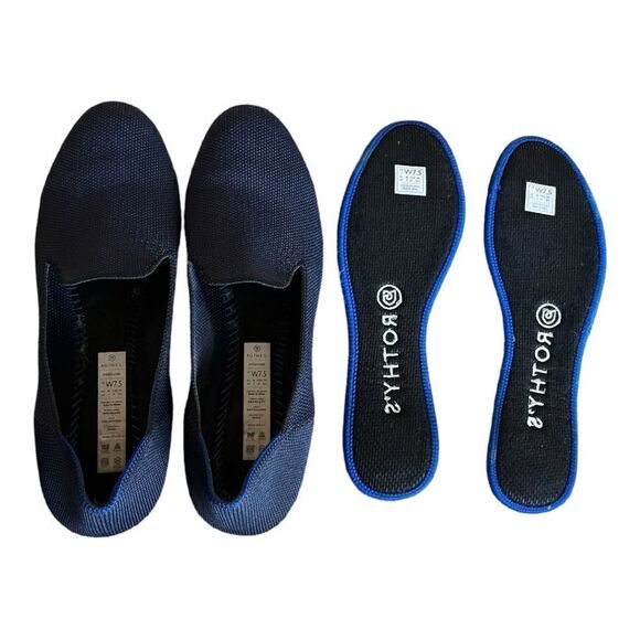 Rothy's The Loafer Classic Navy Knit Fabric Slip On Flats Women’s 7.7 - Picture 6 of 9